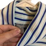 Talbots  textured funnel neck pullover blue stripe sweatshirt NWT Photo 6