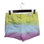 Judy Blue Yellow Blue Purple Ombre Dip Dye Summer High Rise Jean Shorts Size L Photo 1