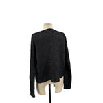 Eileen Fisher Silk Linen Organic Cotton Sweater Black Stitched Medium Petite Photo 7