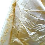 David's Bridal  Butter Yellow Strapless Gown Matte Satin Embroidery Flower 12 Photo 4