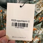 Hello Molly  Basque Country Long Sleeve Ruched Mini Dress Floral Sage Medium NWT Photo 12