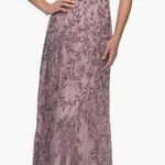 La Femme 27956 Lace Column Gown Dusty Lilac Size 8 NWT Photo 0