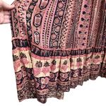 Vintage 1970s Phool Womens Size S Indian Block Print Cotton Boho Maxi Dress Pink Photo 2