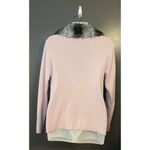 Kikit Sweater Womens Medium Faux Fur Collar Button Cardigan Removable Vintage St Pink Photo 2