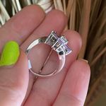 Double Flower Cz Heavy Sterling Silver Ring 2009 Era Pink Size 8 Photo 11