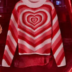 Cider  Valentine’s Day Lovecore  Heart Wave Knit Sweater L Photo 0