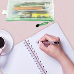 Set/3 Waterproof GREEN Document Zipper Travel Pouches, File Organizers, Clear Photo 11