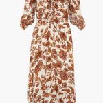 💕NICHOLAS💕 Printed Danielle Dress ~ Ivory Paisley Floral Print US 12 Crepe Photo 8