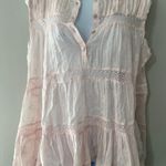 Sundance Sleeveless Top PXS Pink Eyelet Lace Trim Boho Bohemian Blouse Photo 0