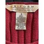 JOHN PAUL RICHARD Uniform Collection Women’s Small Leather & Knit Cardigan Sweat Red Photo 11