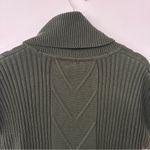 Calvin Klein Womens Green Cable Knit Sweater Dress Sz Med Chunky Cowl Neck Photo 4