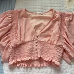 Altar'd State Altar’d State Light Pink Cropped Ruffle Top Photo 0
