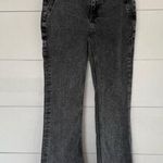 Free People Women’s 26 Black Wash Level Up Slit Bootcut Jeans Raw Hem Photo 0
