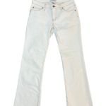 CAbi White Bootcut Jeans Size 6 Short Contrast Stitch Denim Raw Hem Western Boho Photo 0