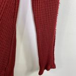 cupio  Red Waffle Knit V-Neck Twist Front Long Sleeve Top Women's Size Medium M Photo 4
