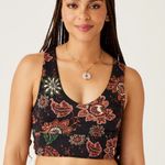 Carve Designs  Black and Red Floral swimsuit bikini Top size small! Photo 0