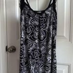 Black and White Floral Lace Tank Mini Dress/Nightgown Photo 0