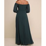 Lulus  NWT Feel The Romance Emerald Green Off-the-Shoulder Princess Maxi Dress Photo 5