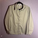 Port Authority  Womens Olive Green Button Down Blouse Long Sleeve Cotton Size XL Photo 0