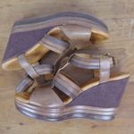 Naya Elise Multicolor Brown Platform Leather Wedge Sandals 9M Size 9 Photo 5