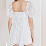 Amanda Uprichard  Candia Embroidered Eyelet Puff Sleeve Babydoll Mini Dress White Photo 3