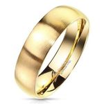 Classic Dome‎ Gold PVD Stainless Steel Band Ring 6mm width Size 6 Photo 0