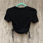 ZARA Black Side-Scrunched Crop Top Photo 2