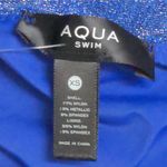 AQUA Swim Shimmer Square Neck One Piece Swimsuit Sapphire (Blue) XS New Photo 4
