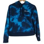 Champion  Hoodie Womens S Blue Tie Dye Pullover Logo Streetwear Athletic Y2K Photo 0