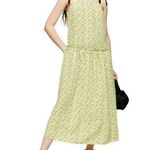 Topshop NWT  Floral Print Drop Waist MIDI Dress, Size 6 US Women’s “Lime” Color Photo 0