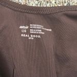 Aerie  One Piece Cheeky Swimsuit Brown Ring Detail UPF 50 size L NEW Photo 3