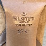 Valentino Garavani Valentino Rockstud 100mm double strap tan suede ankle boots size IT 37.5 US 7.5 Photo 11