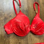 Tara Grinna Womens Bikini Set Sz 10 / 36B/C Red Gold High Cut Photo 3