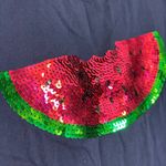 J.Crew  Navy Blue Pink Sequin Watermelon Graphic Collector Tee Photo 7