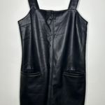 Abercrombie & Fitch Black Faux Leather Front Pocket Mini Shift Dress Layering Photo 8