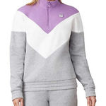 FILA Purple White Gray Retro Chevron 1/4 Zip Pullover Sweatshirt Fleece size S Photo 0