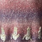Talbots Vintage Snowman Mohair Sweater L | Holiday Ombre Confetti Knit Appliqué Photo 5
