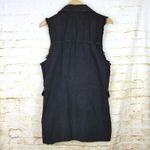 Free People  Vest Womens XS Black Denim Moto Long Relax Frayed Rock Goth OB663677 Photo 8
