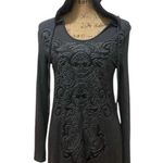 ✨Soma Divine Terry Scarf Hem Grey Sz Large Hoodie Paisley Scroll✨ Gray Photo 1