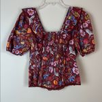 Anthropologie  Maeve Babydoll Blouse Tiger Zebra Safari Print Sz XS Photo 4