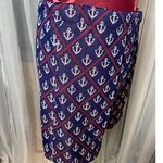 hot pants 1960s double knit polyester nautical anchor pattern Blue Size M Photo 5