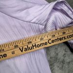 Current Air  Angelica Pleated Blouse Lilac Puff Sleeve Tie Neck Top Tunic Medium Photo 9