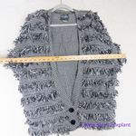 Vintage Paula Sweet sweater Jacket 100% cotton fringe, black white grey, size M Size M Photo 9