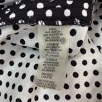 Calvin Klein Polka Dot Dress Black White Puff Cap Sleeve V Neck Size 6 Photo 5