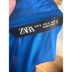 ZARA  womens blue sleeveless satin ruffled neck shirt size small Photo 7