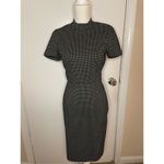 J.Crew NWT Mock Neck Jacquered Sheath Dress Black/ Metallic Gold Short Sleeve Siz Photo 11