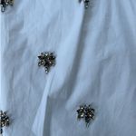 J Crew Factory Women 4 Tank Top White Beaded Jeweled Front‎ Sleeveless Blouse Photo 3