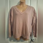Maurice's  XL Pink V-Neck Sweater with Lace Sleeves Photo 1