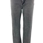 Cotton On Women's Black Frayed Raw Hem Stretch Straight Leg Denim Jeans Pants 4 Photo 0