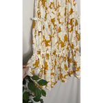 Anthropologie Mon Renn Magnolia Floral Tiered Midi Skirt Yellow Cream Size XS Photo 1